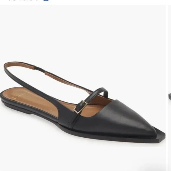 🆕 ATP ATELIER Cortina Pointed Toe Slingback Flat Shoe 8 Black - Picture 5 of 13